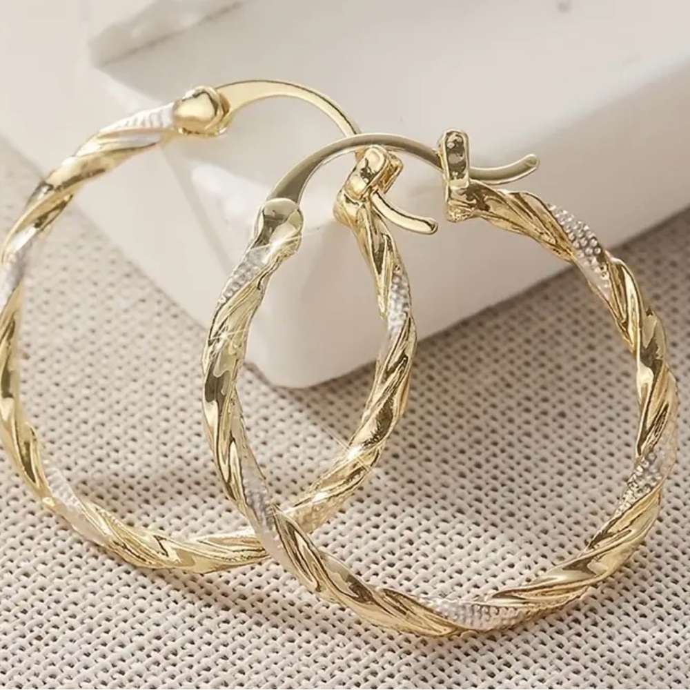 Elegant Gold and Silver Hoop Earrings